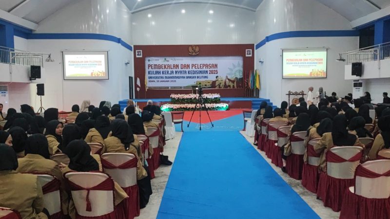 Kegiatan Pembekalan dan Pelepasan Kuliah Kerja Nyata Kedisinian Tahun 2025 Universitas Muhammadiyah Bangka Belitung (Foto: Renaldi)