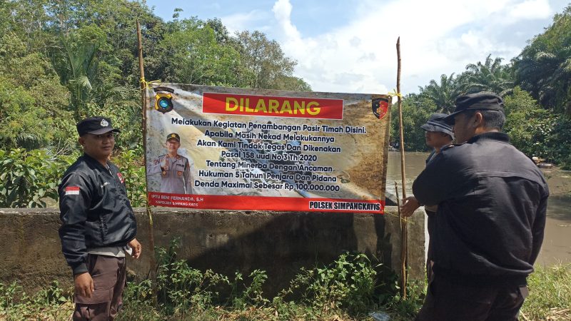 Himbauan Polsek Simpang katis kabupaten Bangka Tengah terhadap aktifitas penambangan ilegal 